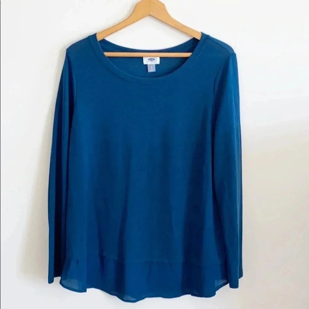 Old Navy knit Blue Long Sleeve Tunic top size large